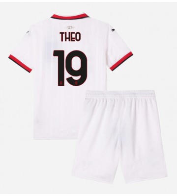 AC Milan Theo Hernandez #19 Segunda Equipación Niños 2024-25 Manga Corta (+ Pantalones cortos)